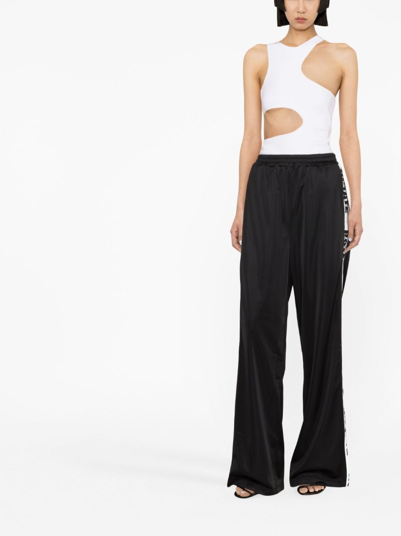 Black Logo Tape Straight-leg Trousers