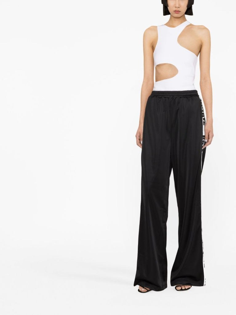 Black Logo Tape Straight-leg Trousers