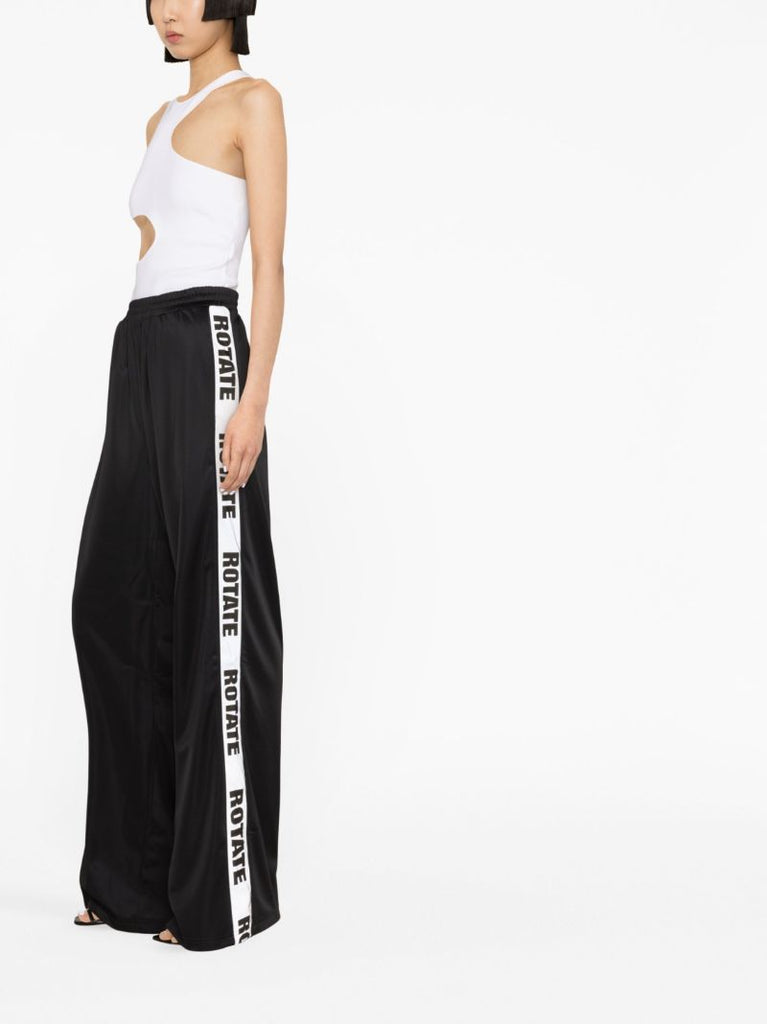 Black Logo Tape Straight-leg Trousers