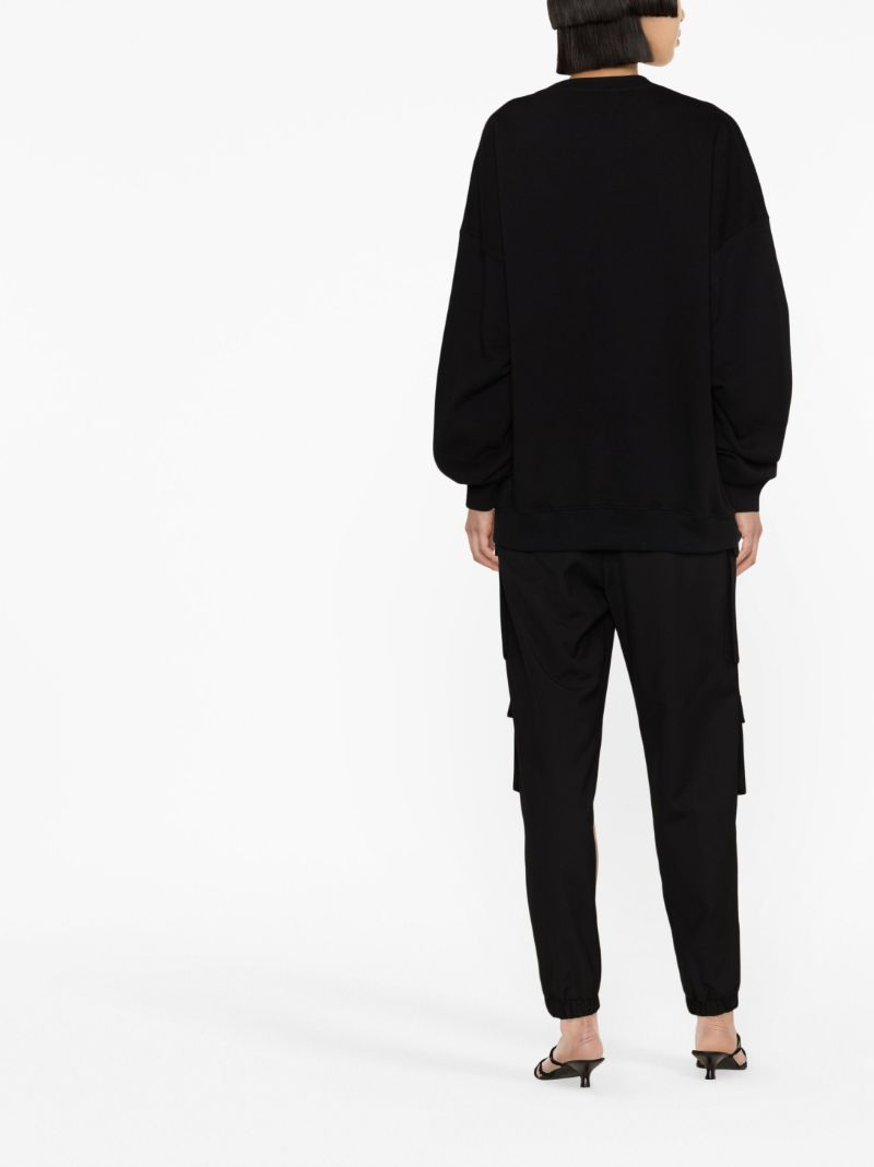 Black Crystal-embellished Logo Sweatshirt