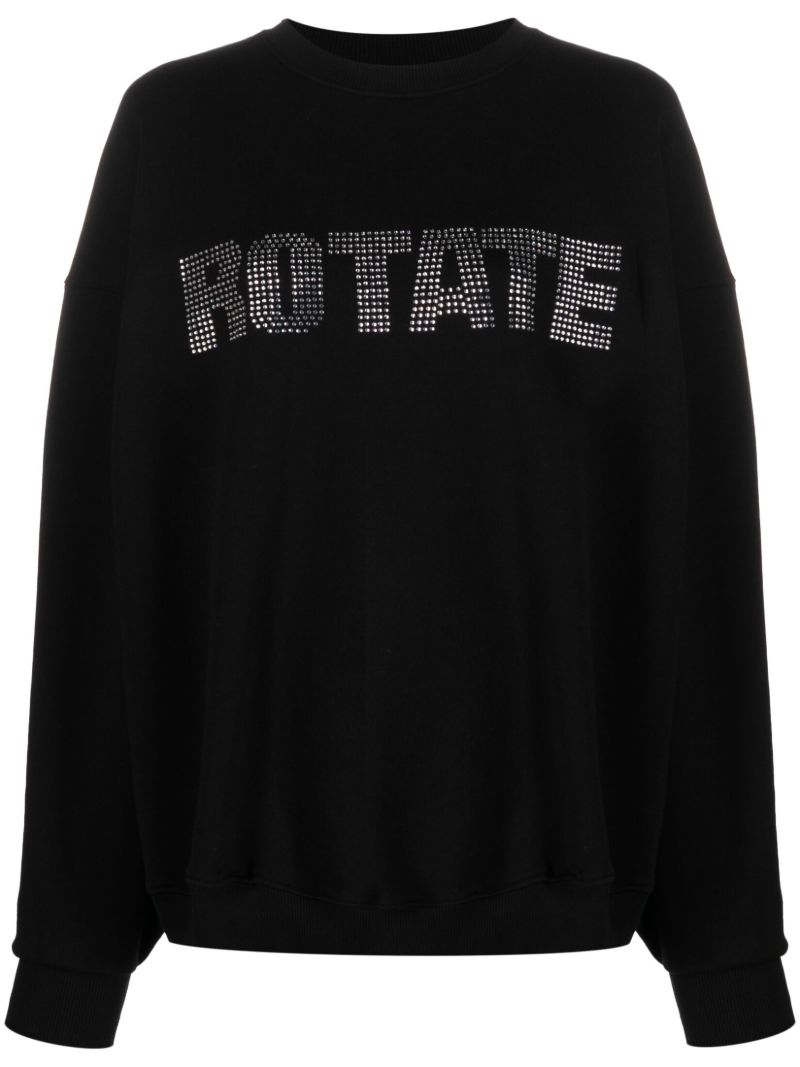 Black Crystal-embellished Logo Sweatshirt