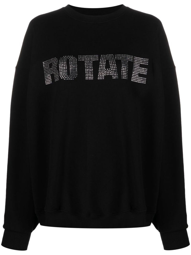 Black Crystal-embellished Logo Sweatshirt