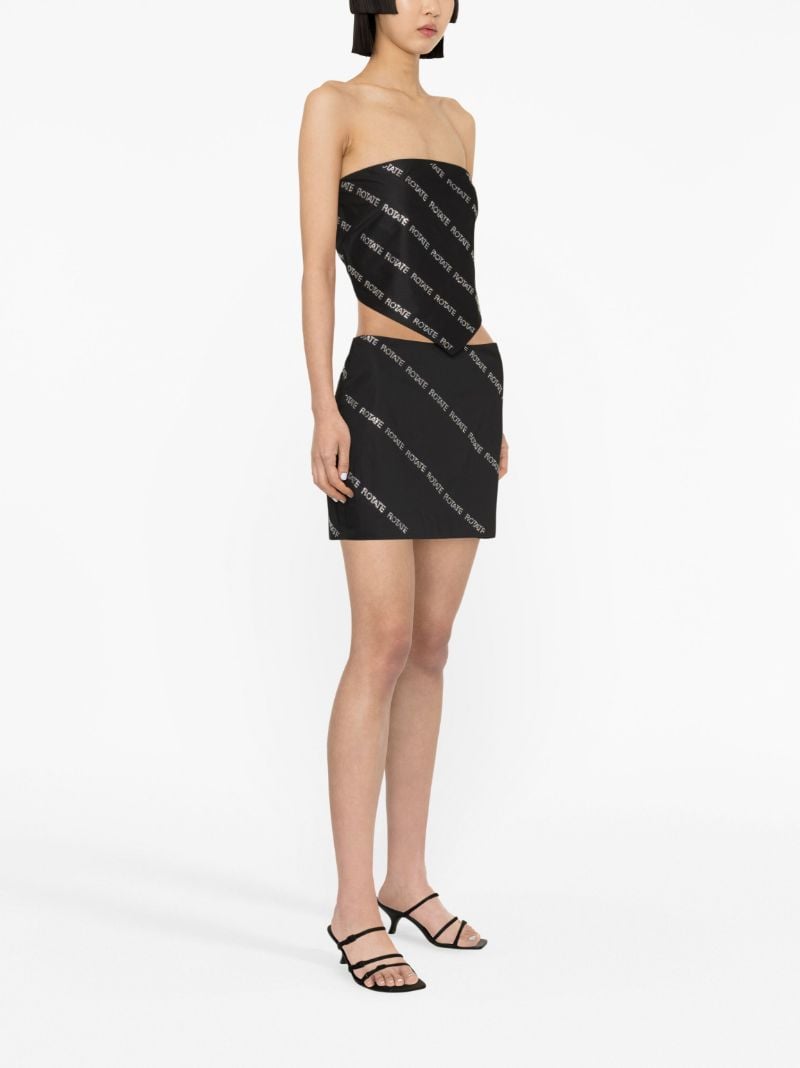 Black Rhinestone-embellished Mini Skirt