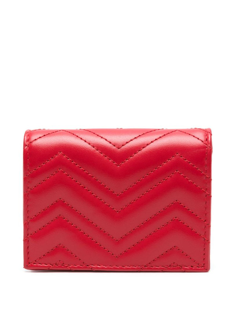Red Gg Marmont Leather Wallet