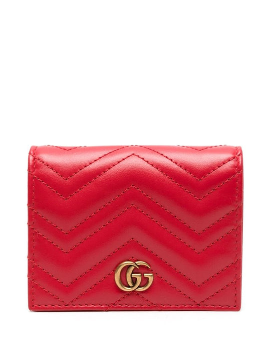 Red Gg Marmont Leather Wallet