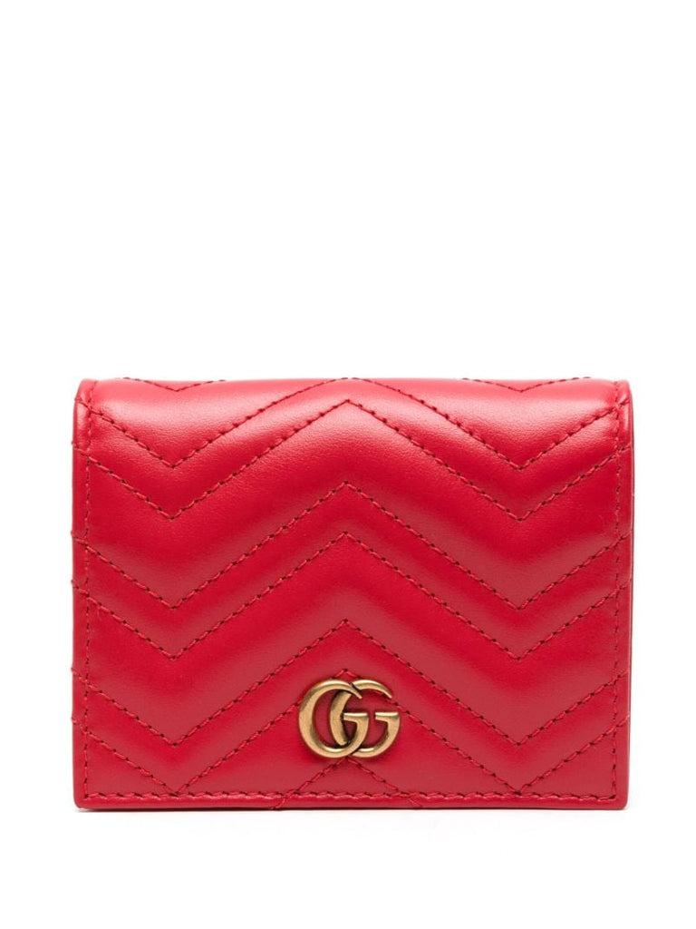 Red Gg Marmont Leather Wallet