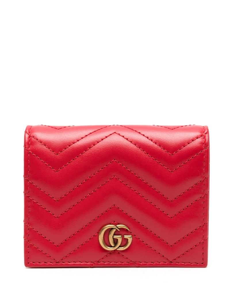 Red Gg Marmont Leather Wallet