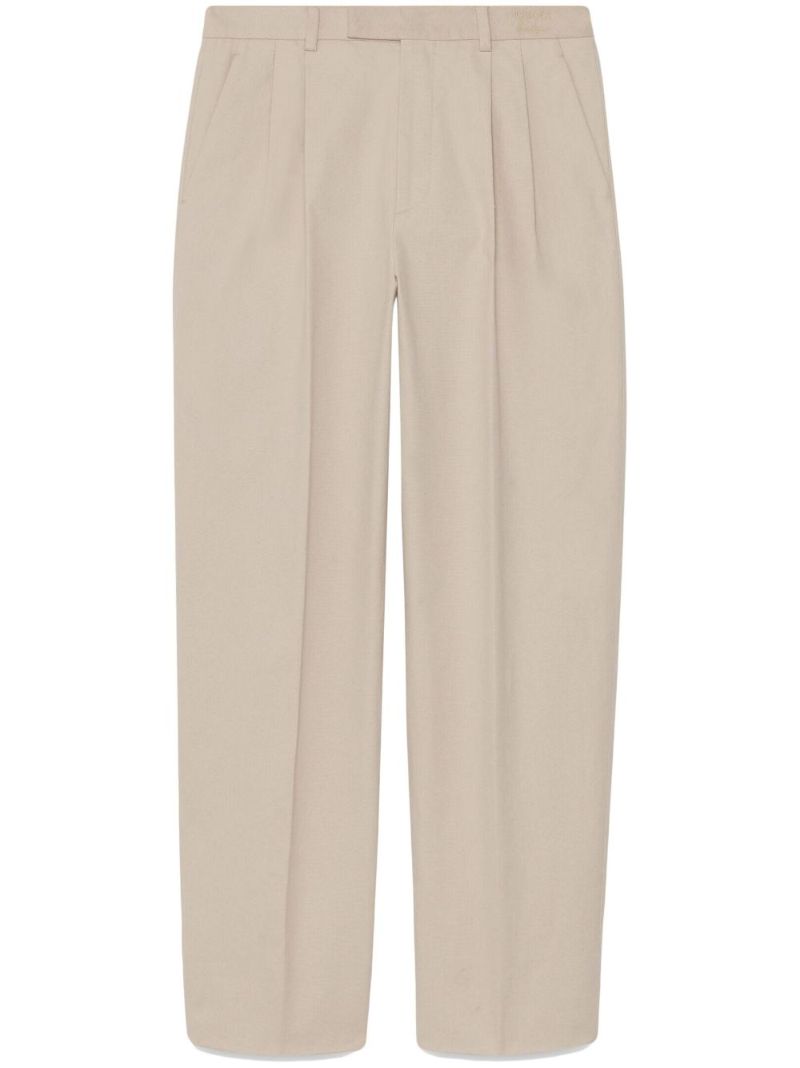 Neutral Embroidered Patch Tailored Trousers