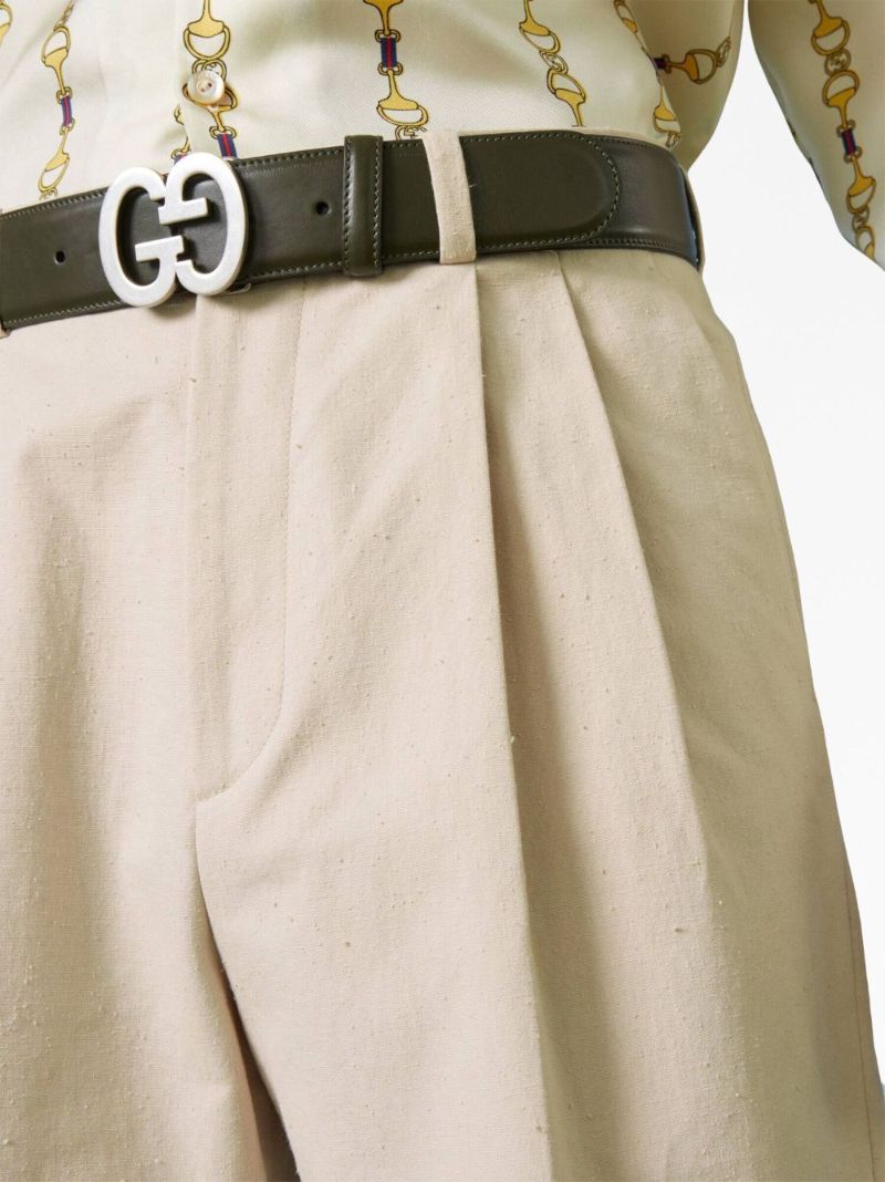 Neutral Embroidered Patch Tailored Trousers