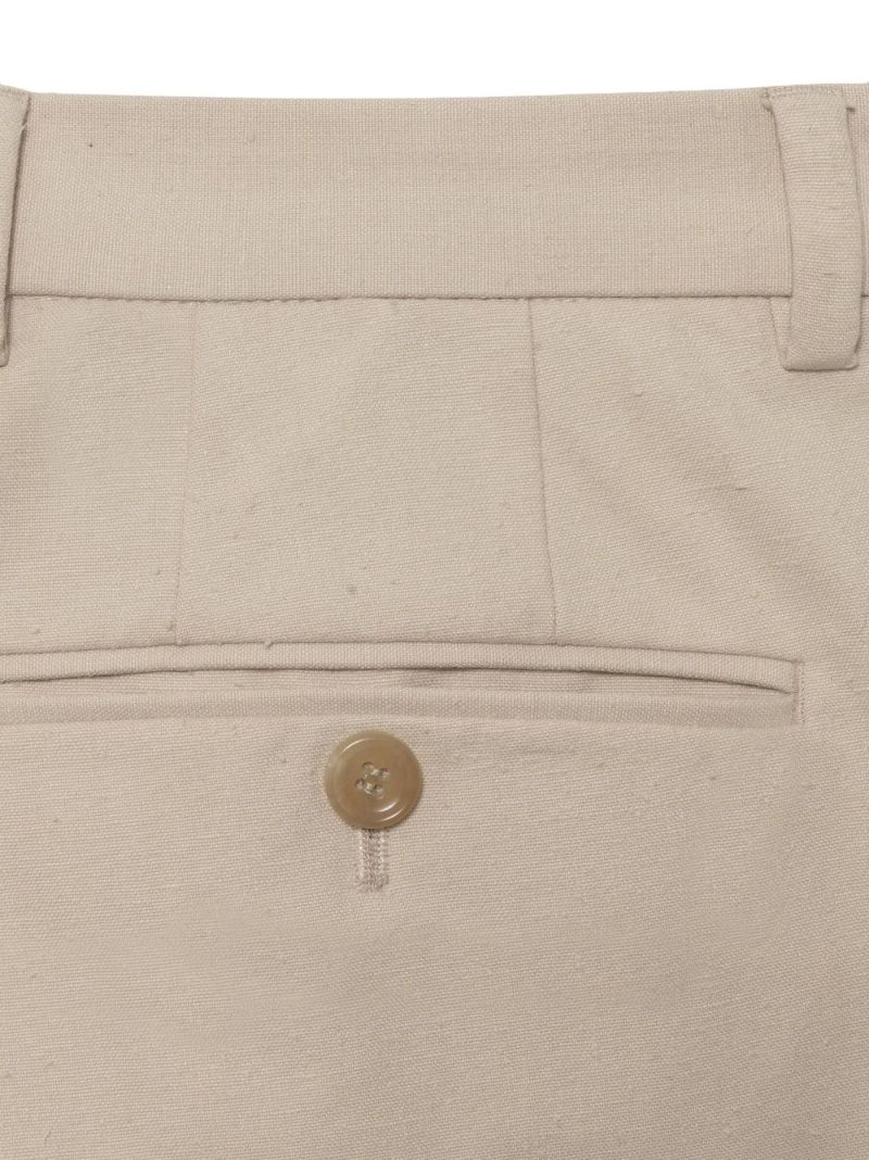 Neutral Embroidered Patch Tailored Trousers