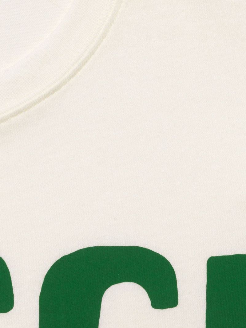 White Logo Print Cotton T-shirt