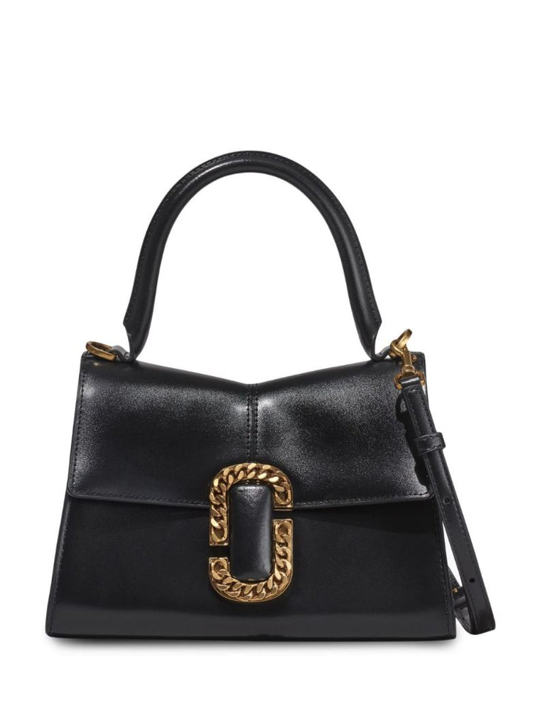 Black J Marc Chain Logo Top Handle Bag