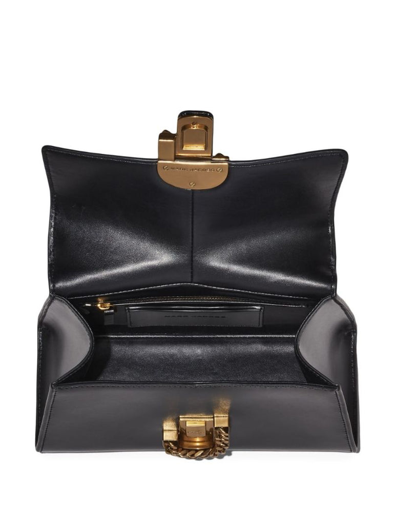 Black J Marc Chain Logo Top Handle Bag