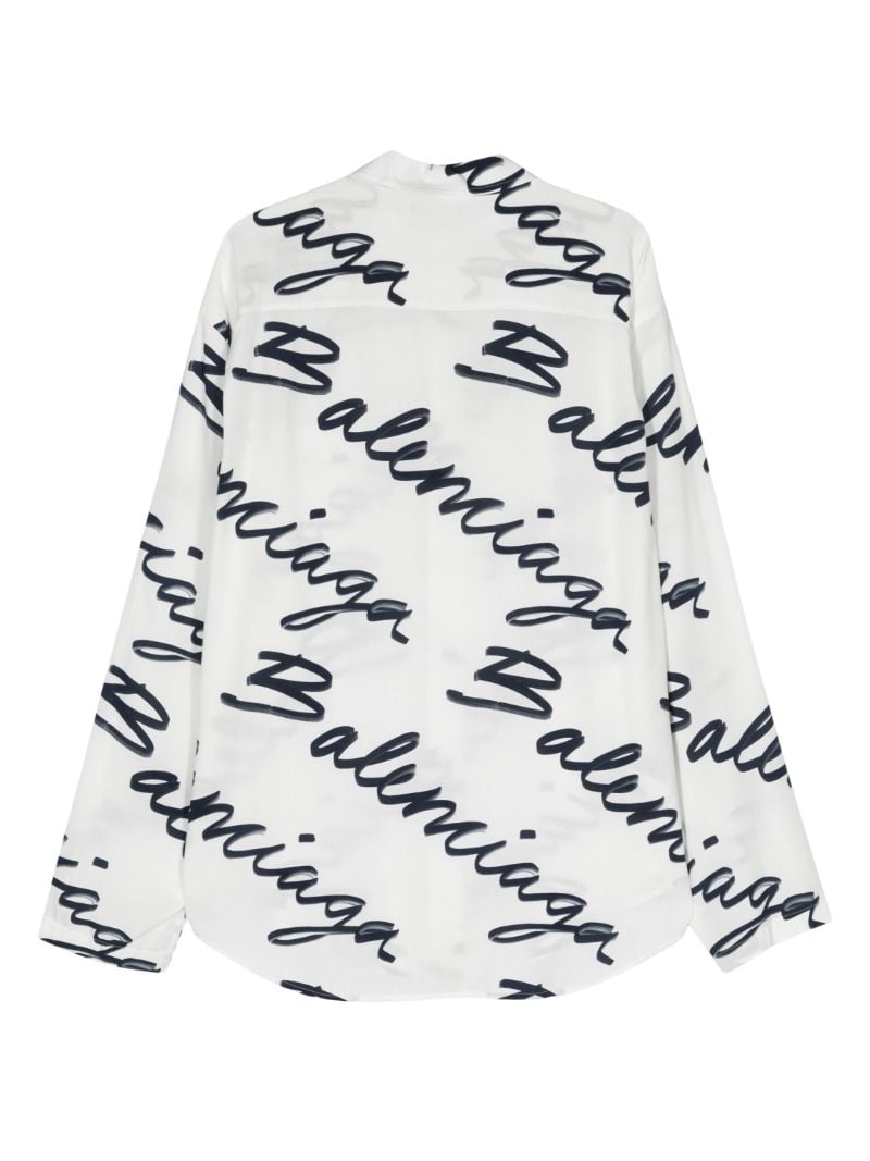 White Logo-print Poplin Shirt