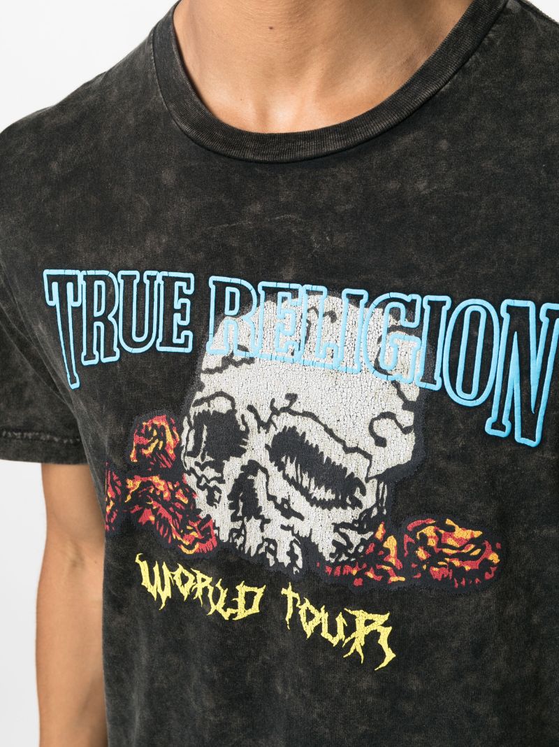 Black Skull-print Cotton T-shirt