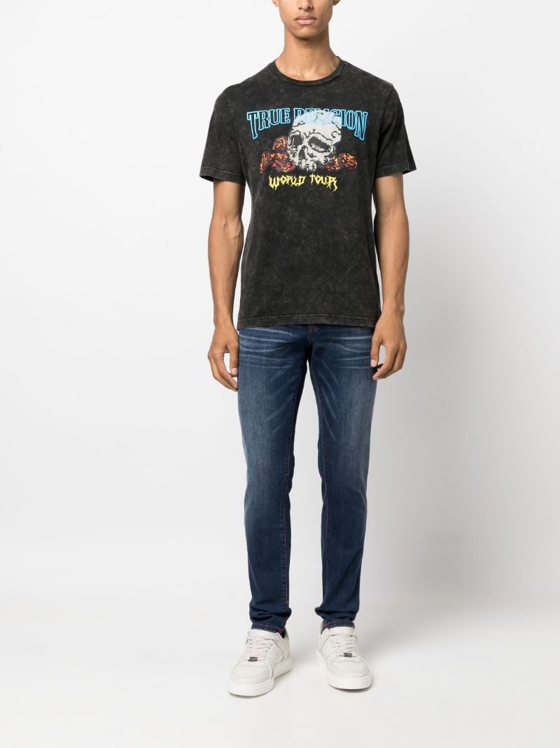 Black Skull-print Cotton T-shirt