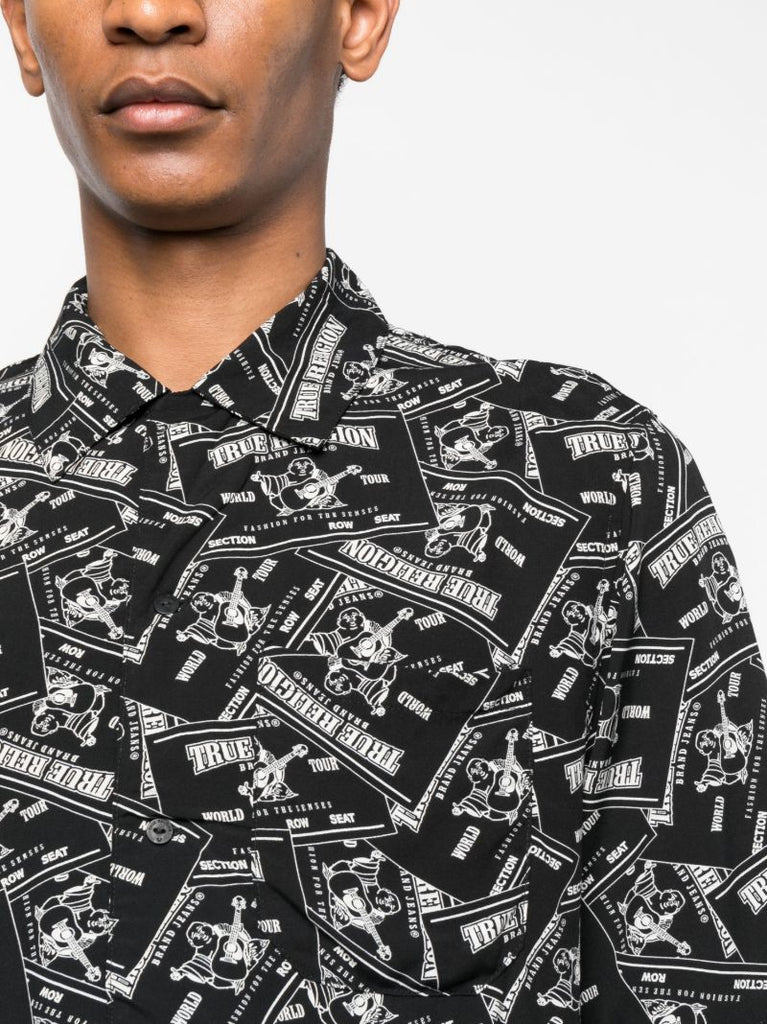 Black Label Resort Print Shirt