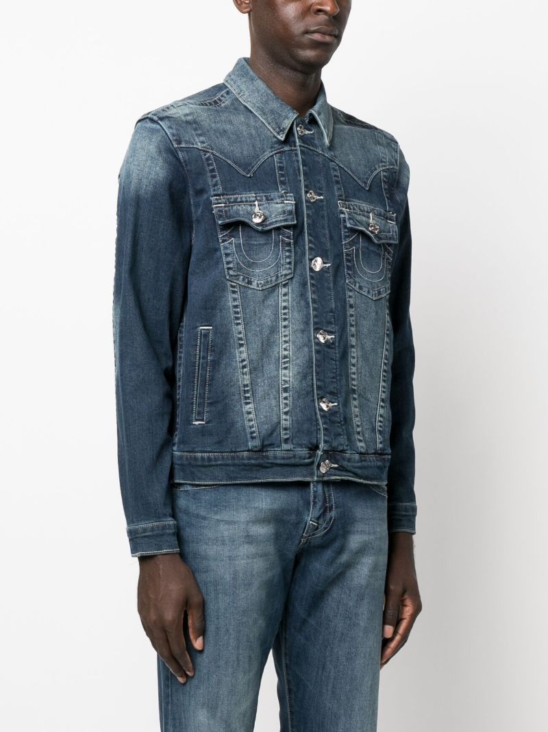 Blue Jimmy Horseshoe-print Denim Jacket