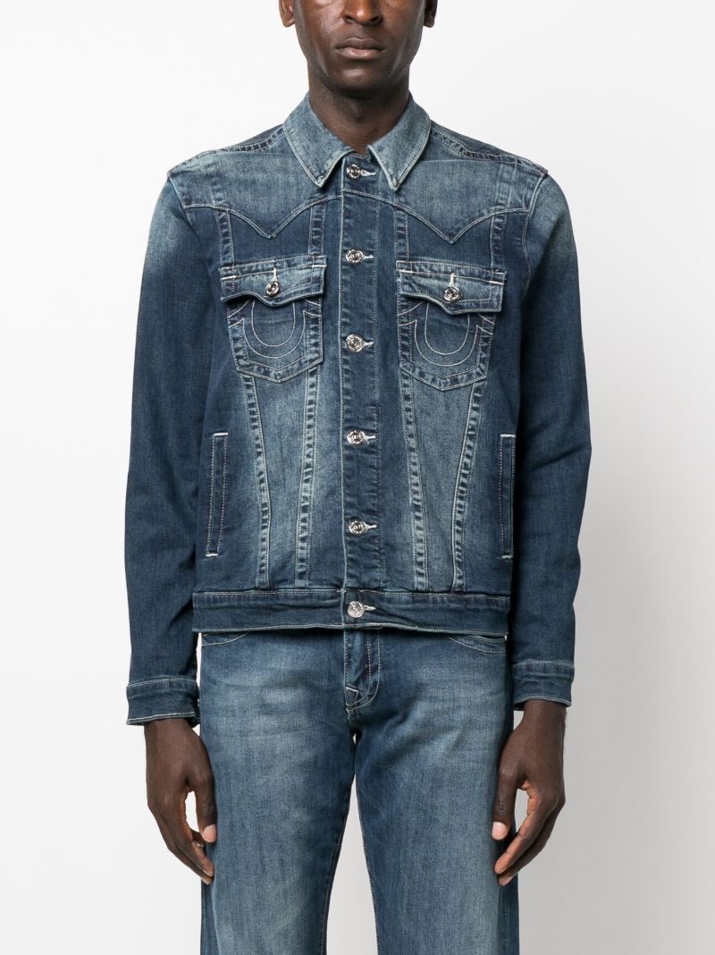 Blue Jimmy Horseshoe-print Denim Jacket