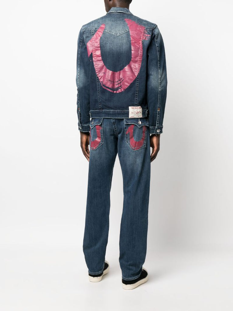 Blue Jimmy Horseshoe-print Denim Jacket