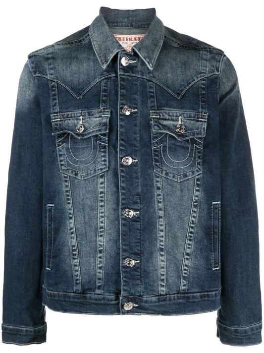 Blue Jimmy Horseshoe-print Denim Jacket