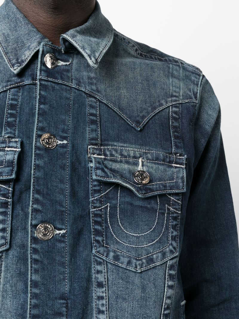 Blue Jimmy Horseshoe-print Denim Jacket