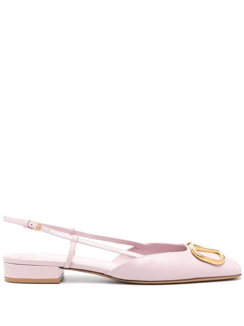 Purple Vlogo Signature 20 Leather Slingback Pumps