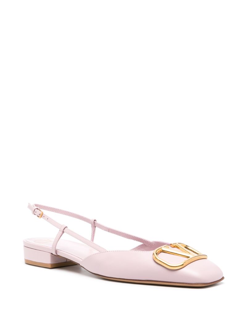 Purple Vlogo Signature 20 Leather Slingback Pumps