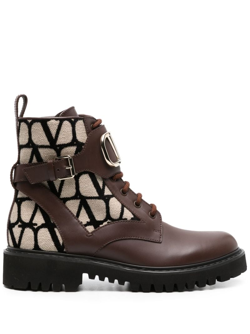 Brown Toile Iconographe Leather Boots