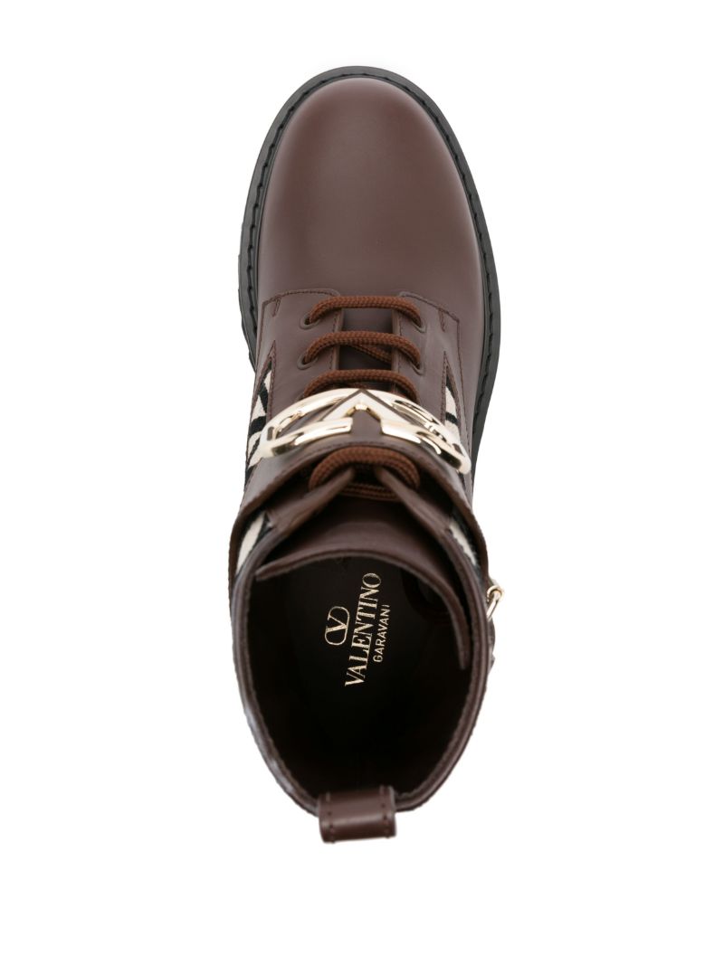Brown Toile Iconographe Leather Boots