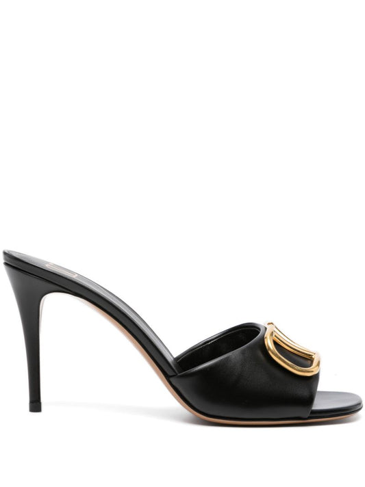 Black Vlogo Signature 90 Leather Mules