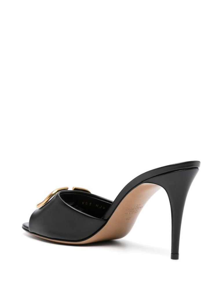 Black Vlogo Signature 90 Leather Mules