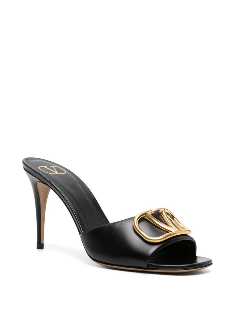 Black Vlogo Signature 90 Leather Mules