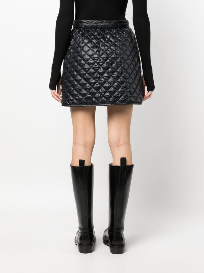 Black Quilted A-line Skirt