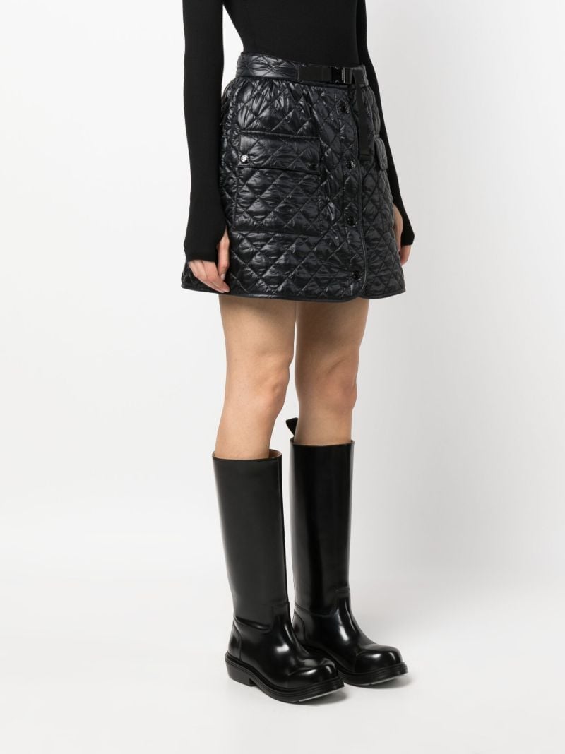 Black Quilted A-line Skirt