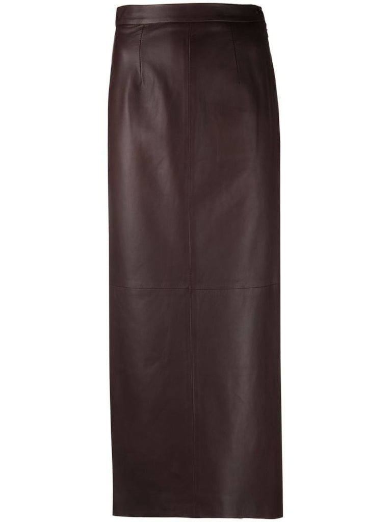 Brown Mari Leather Skirt