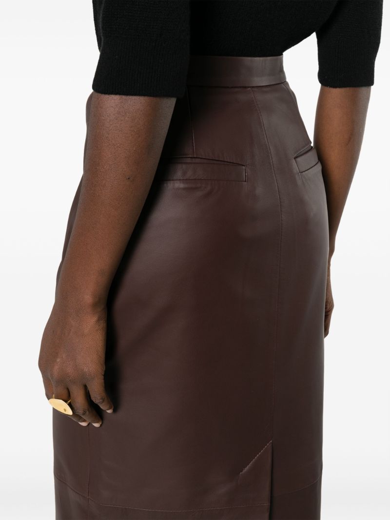 Brown Mari Leather Skirt