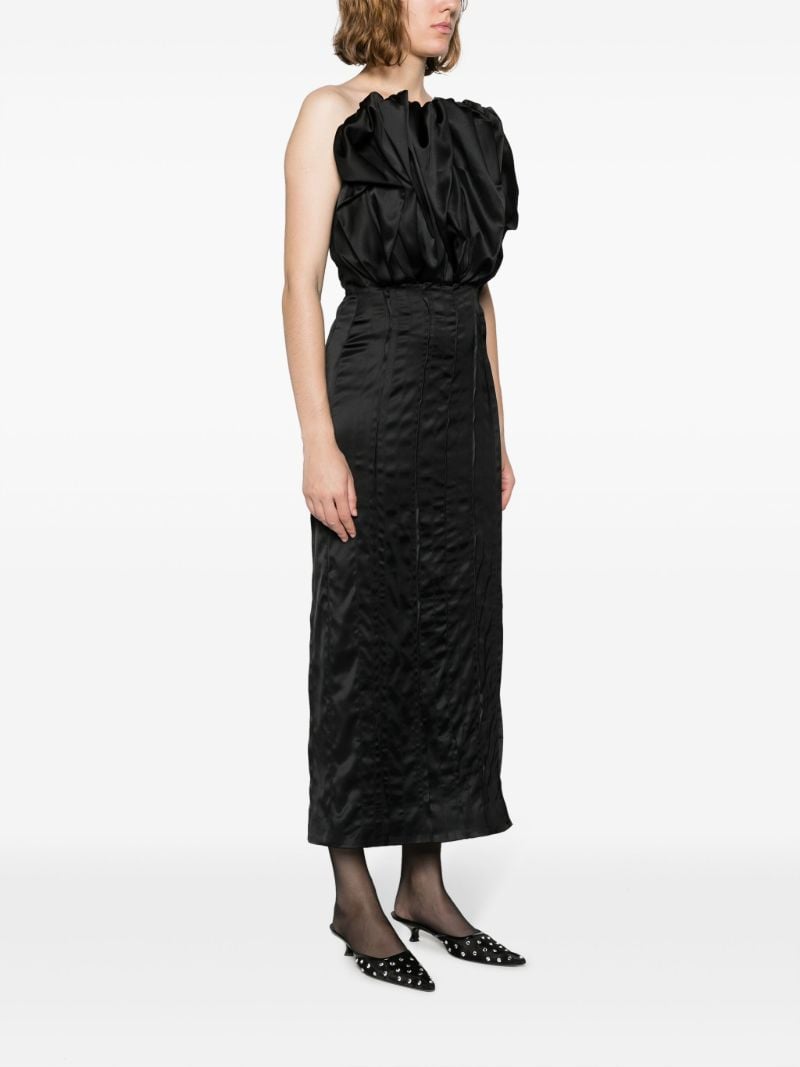 Black Emilia Strapless Midi Dress