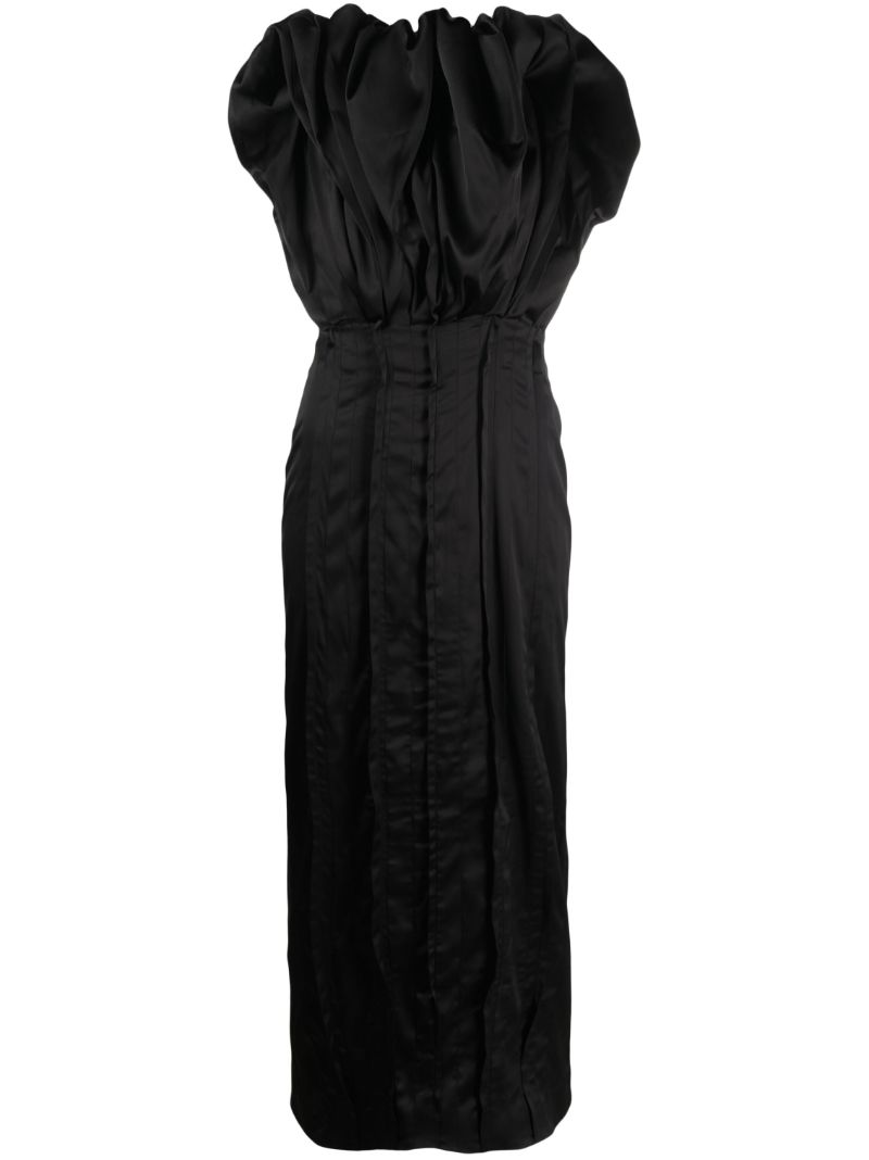 Black Emilia Strapless Midi Dress
