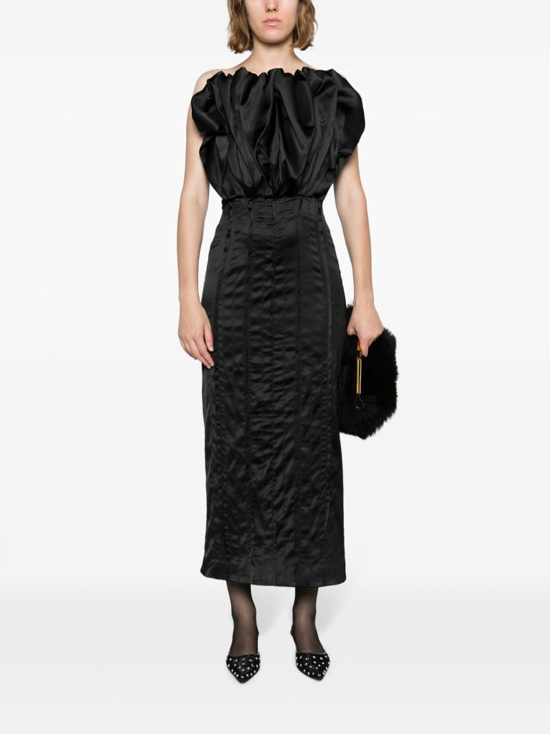 Black Emilia Strapless Midi Dress