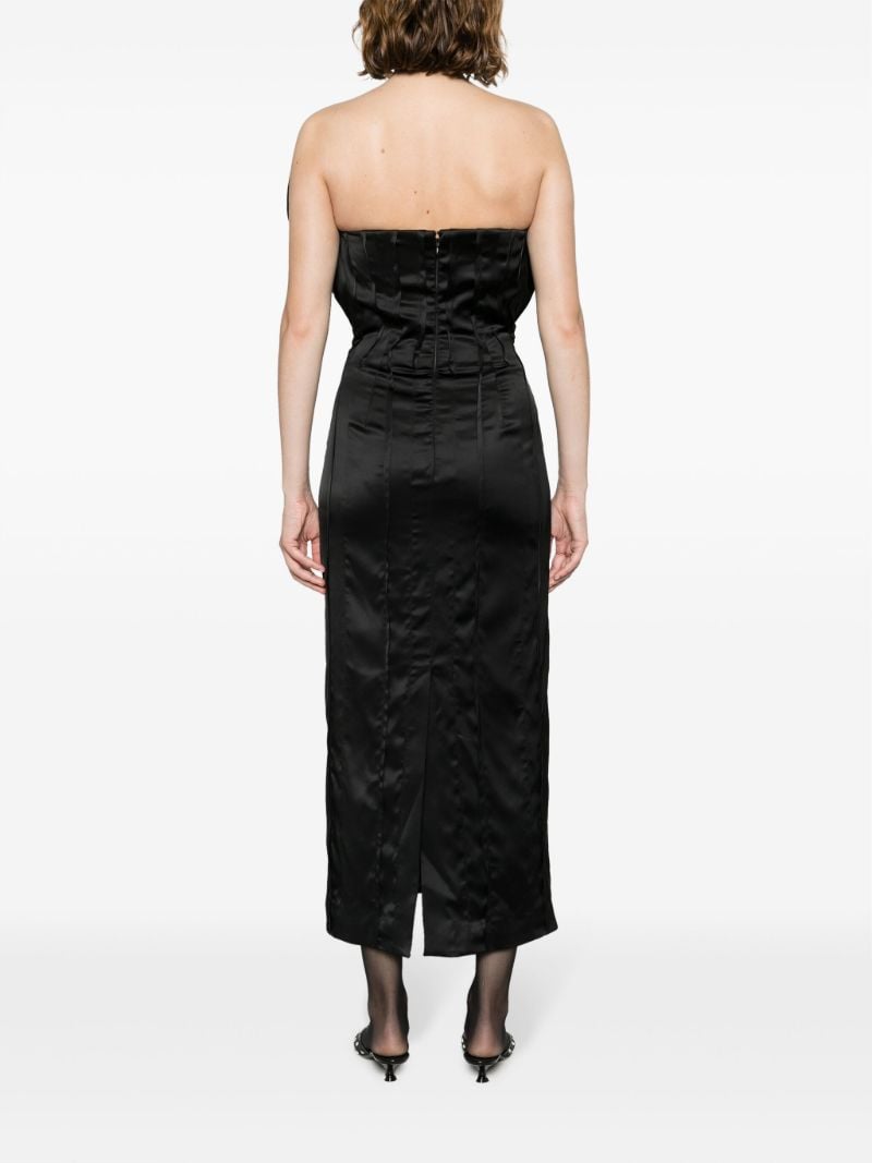 Black Emilia Strapless Midi Dress