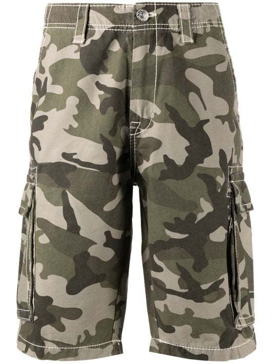 Green Camouflage Cargo Shorts