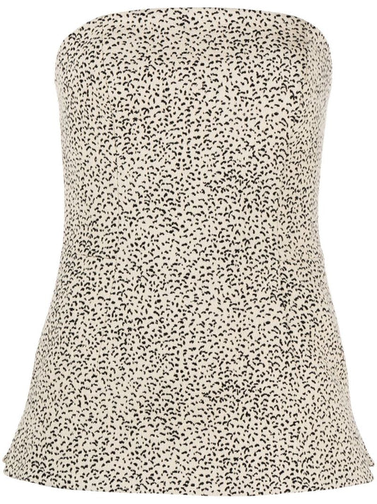 Neutral Gracie Jacquard Bandeau Top