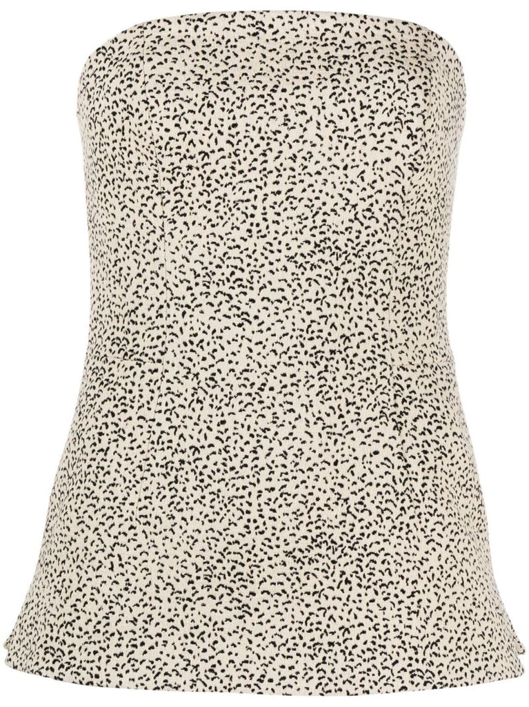 Neutral Gracie Jacquard Bandeau Top