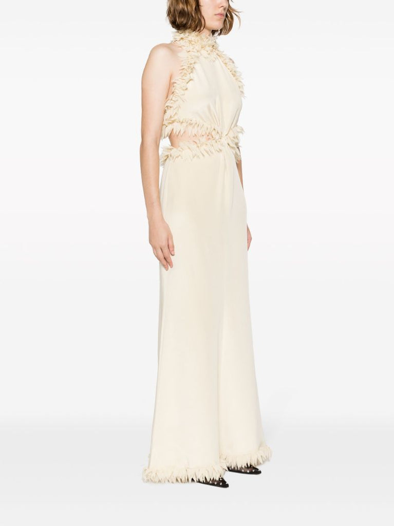 Neutral Xin Petal-appliquÃ_x0083_Â© Silk Gown