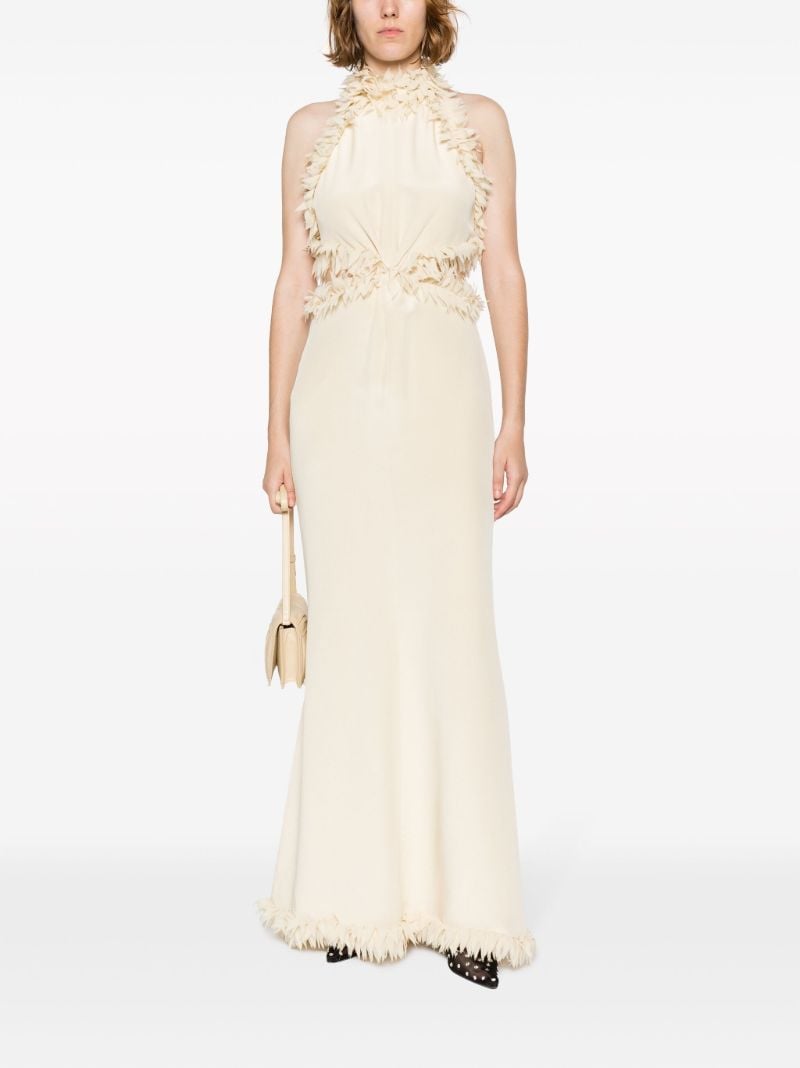 Neutral Xin Petal-appliquÃ_x0083_Â© Silk Gown