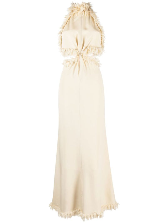 Neutral Xin Petal-appliquÃ_x0083_Â© Silk Gown