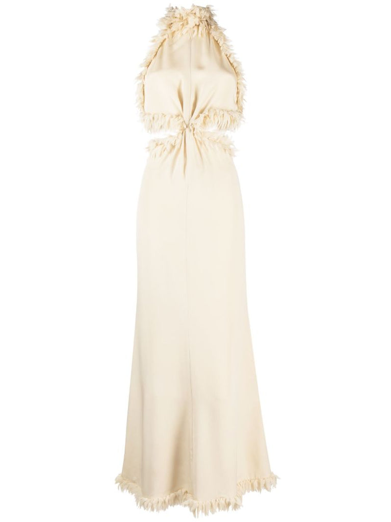 Neutral Xin Petal-appliquÃ_x0083_Â© Silk Gown