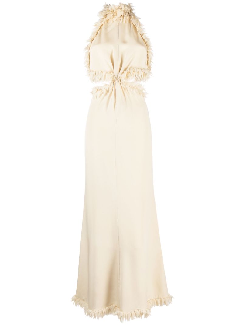 Neutral Xin Petal-appliquÃ_x0083_Â© Silk Gown