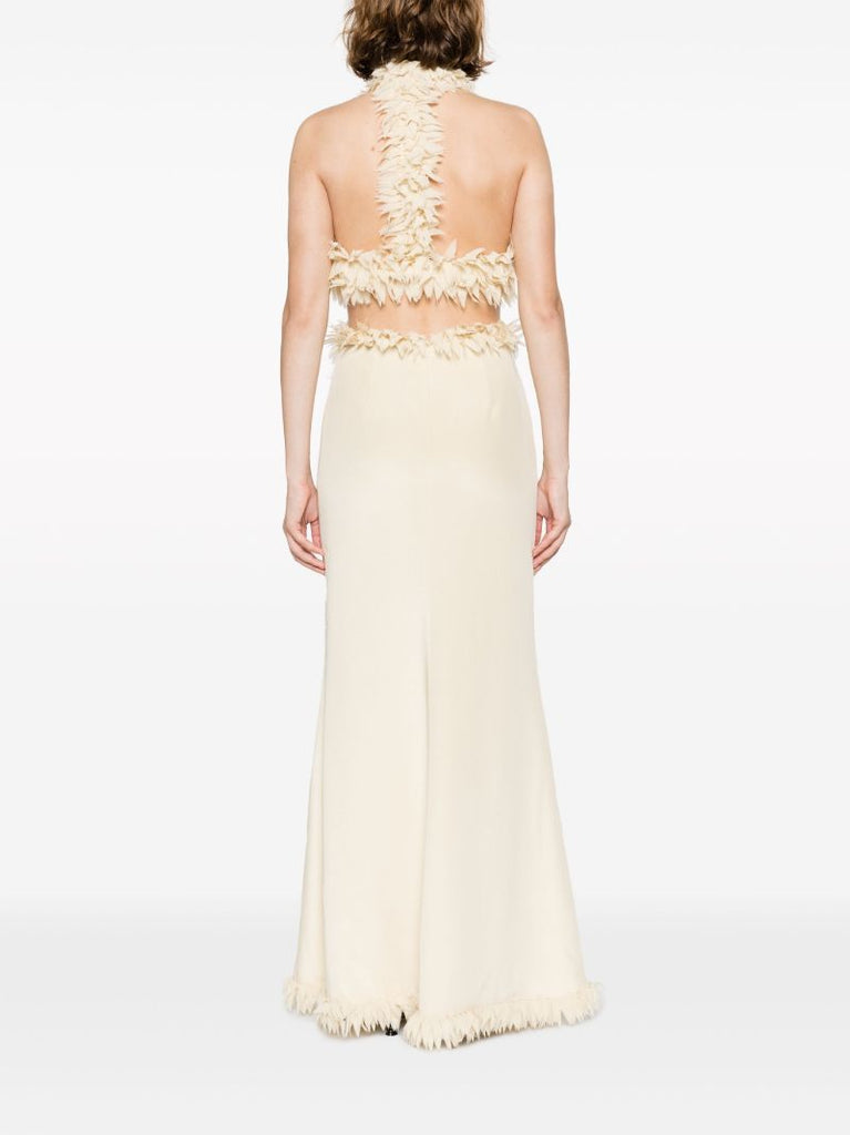 Neutral Xin Petal-appliquÃ_x0083_Â© Silk Gown
